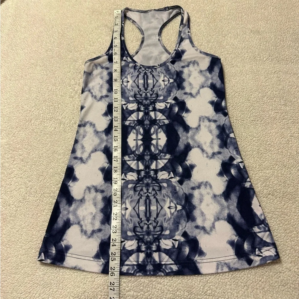 Lululemon Cool Racerback Tank Top Ink Blot White Deep Indigo Tie Dye